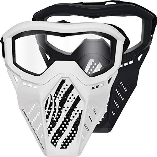 Toyer Confezione da 2 maschere tattiche maschera compatibile con Nerf Rival, Apollo, Zeus, Khaos, Atlas, Artemis Blasters Rival Mask (bianco e nero)