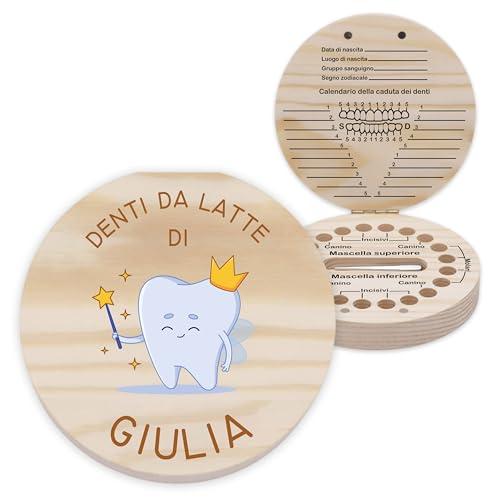 LAUBLUST Scatolina dei dentini personalizzata con nome – Scatola dei dentini in legno con la fata | Regalo per bambini e bambine – Scatola per denti da latte con pinzetta, un dolce ricordo d’infanzia