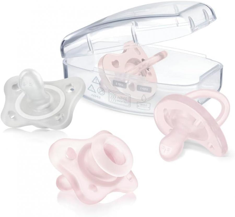 Chicco Kit Crescita 0-6 Mesi Bimba, Set 4 Gommotti, 2 Gommottini 0-2 Mesi e 2 Gommotti 2-6 Mesi, Morbido e Delicato, Supporta la Respirazione Fisiologica, Favorisce il Corretto Sviluppo della Bocca