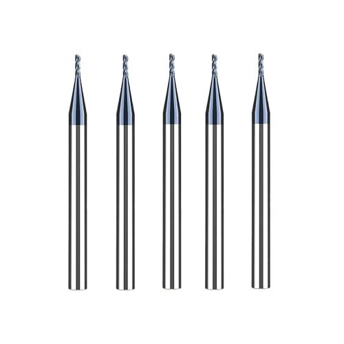 CREEYA Fresa in Metallo Duro Integrale 1mm, 4 Flauto CNC Fresa Piana, Rivestimento AlTiN Nero, VHM Pour Metallo Bois Acrylique Plastique
