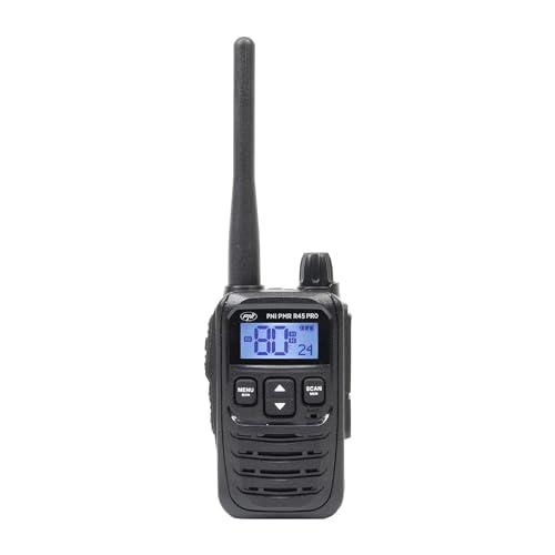 PMR R45 PRO 446 MHz, 0,5 W, 99 canali programmabili, 16 PMR e 38 CTCSS e 104 toni DCS, silenzioso a 5 livelli, VOX, TOT, BCL, Scan, Roger Beep