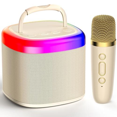 JYX Karaoke Machine per Bambini e Adulti, Mini Impianto con Microfoni, Altoparlante Bluetooth per Feste in Casa, Regalo per Compleanno, Natale, Giocattolo per Ragazze e Ragazzi