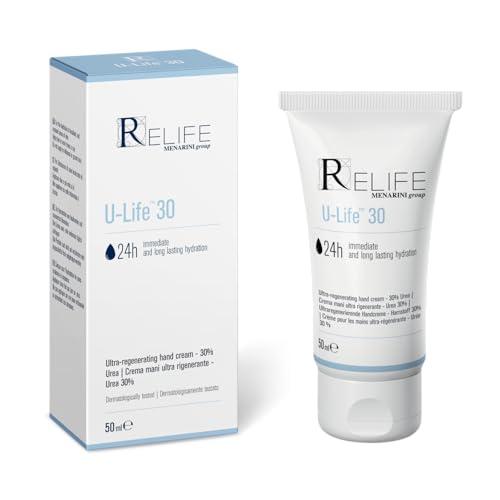 Relife U-Life 30 - Crema mani ultra rigenerante con azione protettiva e ammorbidente per l'idratazione di zone localizzate ed esposte con Urea al 30% e Glicerina. Crema da 50 ml