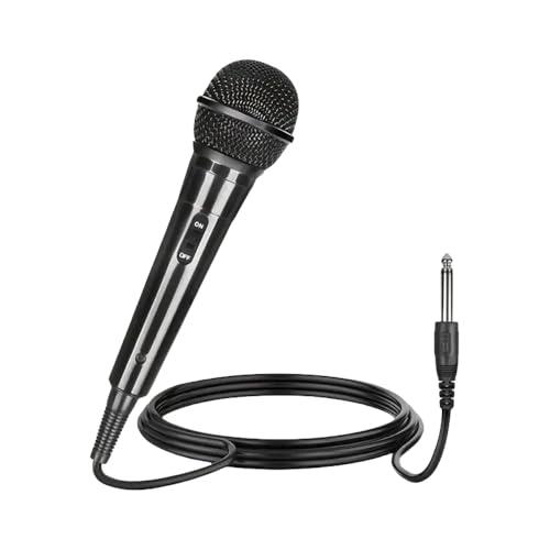 Microfono Dinamico Professionale Karaoke Portatile Vocale a Mano Cablato Cardioide Podcast Cavo 6,5mm Jack Audio Risuonatore XLR per Karaoke Feste DJ Chiesa Matrimonio Riunione Lezione DVD TV KTV Ecc