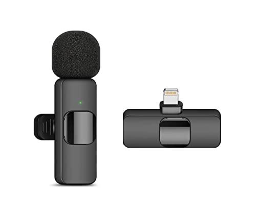 HUACAM Microfono Lavalier Wireless per iPhone iPad, Microfono Wireless per Registrazione Video TikTok YouTube,Mini Mic Riduzione del Rumore Senza Fili Microfono Smartphone