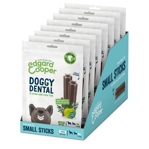 Edgard & Cooper Snack per Cane Stick Dentali Naturale 8x7 (confezione da 8) Bastoncini da Masticare, igiene dentale, tempo di masticazione lungo, alito fresco (Mela e Eucalipto, Piccolo)