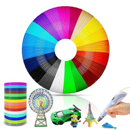 FANDYM Ricariche Flamento PCL 1.75 mm per Penna 3d, Confezione da 100 M, 20 Diversi Colori da 5 M, per Penne 3d e Stampanti a Bassa Temperatura, Biodegradabili, Atossici e Inodori.