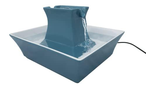 PetSafe Fontanella per Cani e Gatti in Ceramica Pagoda Drinkwell - Capacità di 2 Lt - Blu, 4 unità