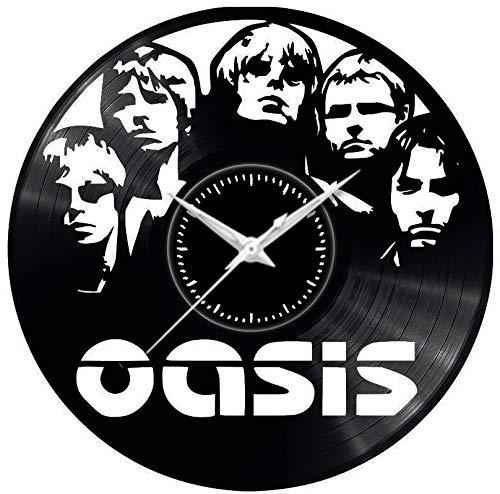 Fusorario Orologio in Vinile da Parete LP 33 Giri Silenzioso Idea Regalo A Tema Oasis