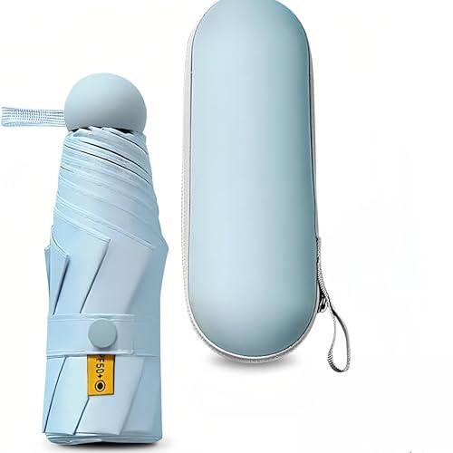 Kiuiom Pieghevole Ombrello da Viaggio,Portatile Compatto Ombrello,Umbrella Pioggia Antivento Anti UV,Mini Ombrello da Tasca,Mini Ombrello Ultraleggero per Donne Uomini