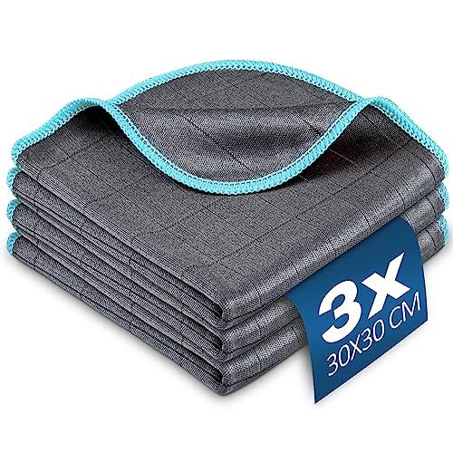 Airlab Panni Magic Microfibra Carbonio 400 GSM, Asciugamani Catturapolvere Senza Aloni Assorbenti Lucida, Strofinacci Pulire Vetri Pavimenti Bagno Casa Cucina Auto Moto, Stracci Pulizia Riutilizzabili