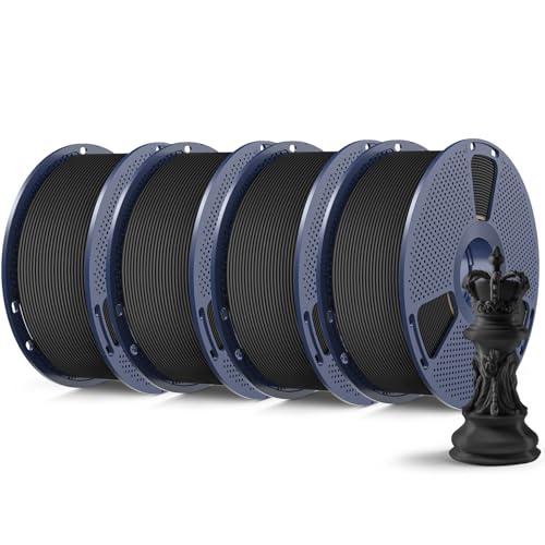 SUNLU 4KG High Speed Matte PLA Filament, Stampa 3D rapida con resistenza, Filamento PLA con finitura opaca liscia, Stampa iperveloce a 600mm/s, 4kg in Totale, 1kg per Bobina, Nero