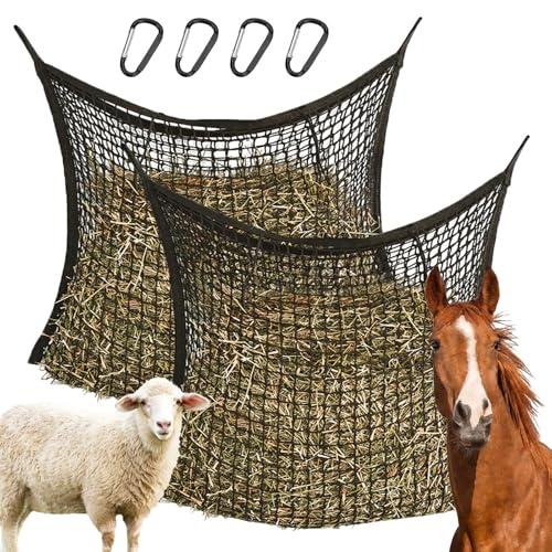 GOUYENG Rete da Fieno per Cavalli,2 Pezzi Rete per Fieno 80x90 cm,Slow Feeder per Mangiatoia Cavallo,capacità Circa 8 kg di Fienos,Retes da Fienos Stabile per Cavalli,per Capre,Pecore,Cavallis
