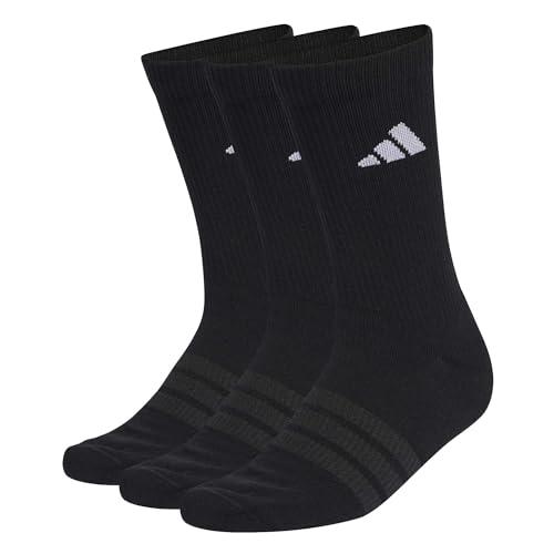 adidas Unisex - Adulto CUSHIONED SPORTSWEAR CREW SOCKS 3 PAIR PACK, black/black/white, 42-45