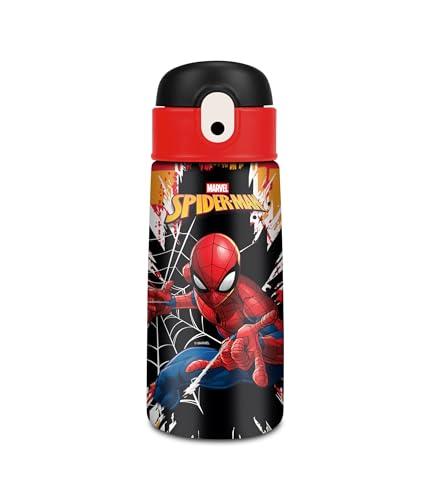 Seven Borraccia Kid Spiderman, Blu, 460 ml, Acciaio Inox, BPA free, Ermetica, Caldo 12h/freddo 24 h, A prova di perdite, Riutilizzabile, Scuola, Sport, Viaggio, Bambino, Idea regalo