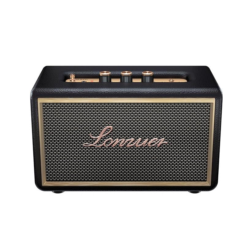Cassa Bluetooth Retro In Legno Portatile Batteria da 10000 mAh 80W Senza Fili Basso Subwoofer Altoparlante Bluetooth TWS con ingresso AUX, slot per scheda SD, porta USB per feste all'aperto (nero)