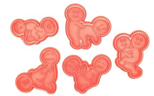 PlasticJewels - Set di 5 Tagliabiscotti a forma di posizioni del kamasutra che fanno sesso sorridenti