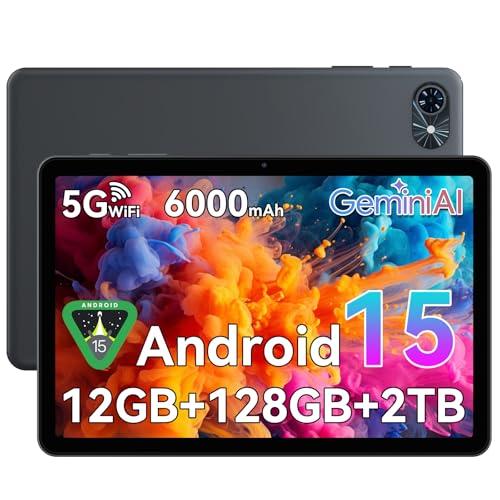 TABWEE T80 Tablet Android 15 con Gemini AI, 12 GB RAM + 128 GB ROM (2 TB TF), Tablet 10 pollici, Bluetooth 5.0 | 5G WiFi | Batteria 6000 mAh | Display 1280 x 800 | Jack 3,5 mm | Tipo-C | WPS | GPS