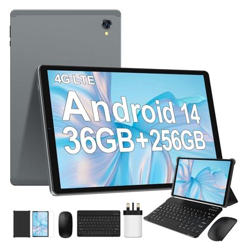LEVIRTU Tablet 10,4 Pollici Android 14 con 36GB RAM+256GB ROM (2TB TF) Octa-Core 2.0 GHz, 2K FHD,4G LTE+5G WiFi, GPS, 13MP+8MP, 8000mAh, Widevine L3, Tablet in offerta con tastiera-Grigio