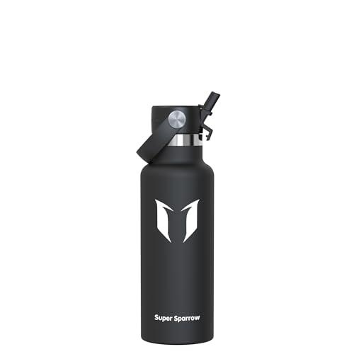 Super Sparrow Borraccia Termica, Ultraleggero Acciaio Inox 18/10 Bottiglia Termica - 500ml - Senza BPA Borracce, Thermos per Bambini, Scuola, Sport, Campeggio, Yoga, Palestra, Ciclismo