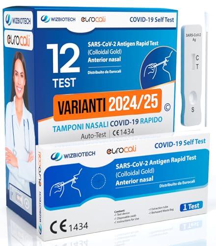 12x Tamponi COVID 19 - Test Nuove Varianti 2025 - Tamponi Rapidi Nasali Certificati per Uso Domestico, Risultato Rapido