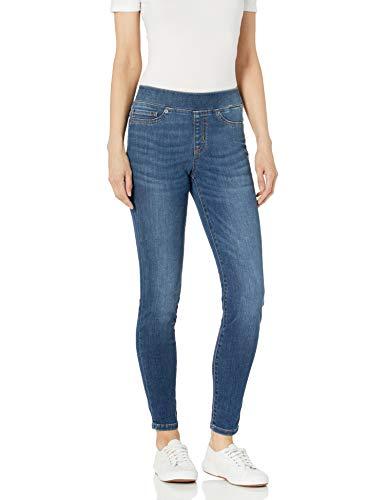 Amazon Essentials Jegging Elasticizzato Senza Zip a Vita Media - colori fuori produzione Donna, Blu Medio, 44