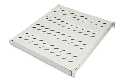 DIGITUS Ripiano - profondità variabile - per Installazione Fissa - 19 Pollici - 1U - Portata 50 kg - per armadi di Rete e Server - A Partire da 800 mm di profondità dell'Armadio - Grigio