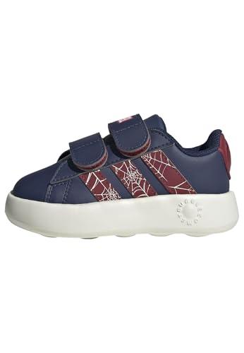 adidas Unisex - Bimbi 0-24 Marvel Spider-Man Grand Court Shoes Infants, Dark Blue/Active Maroon/off White, 19 EU