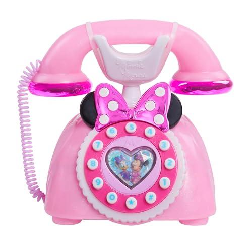 Just Play Telefono Rotante di Minni Parla con Me Disney Junior, con Effetti Luminosi e sonori, Gioco di finzione, Giocattoli per Bambini dai 3 Anni
