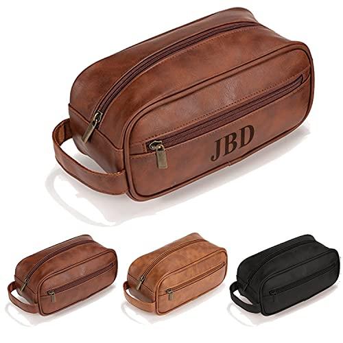 Borsa da toilette in pelle personalizzata per uomo e donna Kit Dopp in pelle vintage Regalo di compleanno e regalo per testimoni dello sposo Organizer per borsa da viaggio per articoli da toeletta