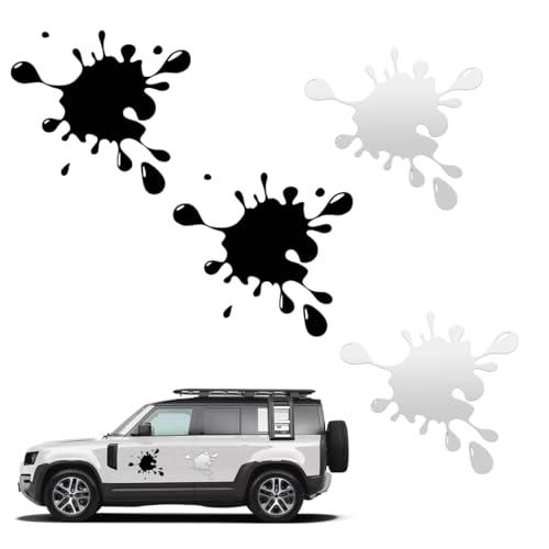 4 fogli di adesivi per auto 3D, adesivi spot in bianco e nero, adatti per porte, finestre, vetri per auto, 15 * 13,8 cm