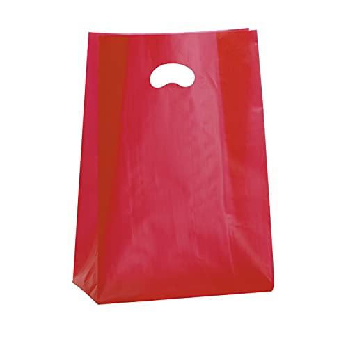 Propac Z-SHF35R Shopper in Plastica con Manico a Soffietto, 35 x 50 cm, Colore Rosso - Set di 100 Pezzi