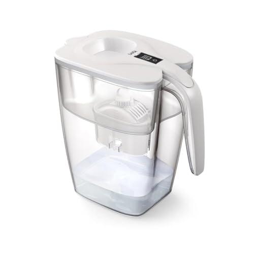 Laica Caraffa Filtrante BIG Milano - Bianca - 3,7L - con 1 Filtro bi-flux, Preserva i sali minerali e Riduce le sostanze indesiderate - Capacità XXL - Timer digitale - Sicurezza Made in Italy