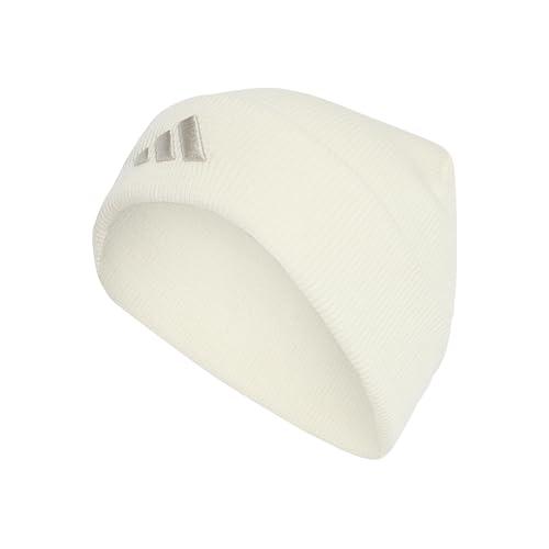 adidas Mixte New Logo Beanie Cuff, Cream White/Wonder Alumina, XS-S