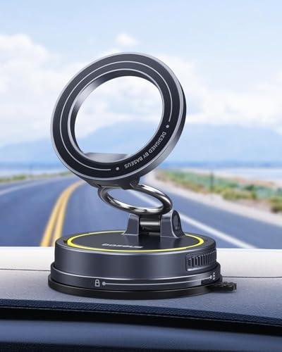 Baseus VC2 Flex Supporto Telefono Auto Magnetico Vacuum Suction, Porta Cellulare Auto Magsafe con Ventosa per Cruscotto e Parabrezza, Regolabile a 720° e Pieghevole per iPhone 16 15 14 13 Pro Max