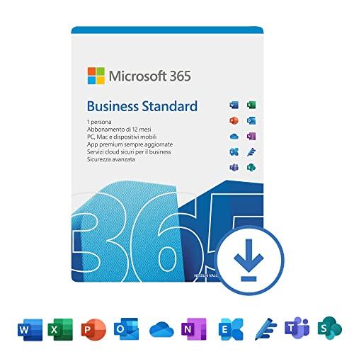 Microsoft 365 Business Standard - 1 utente - 5 PC/Mac +5 Tablet + 5 Telefoni cellulari - Abbonamento di 12 mesi