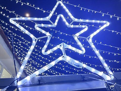 Stella luminosa di Natale grande da appendere con tubo luminoso 8 set di luci 90 LED per decorazioni natalizie Illuminazione esterno e giardino Addobbi natalizi per esterni