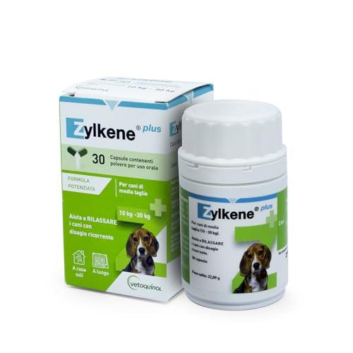 Zylkene Plus Mangime Complementare | Cani da 10 kg a 30 kg | Rilassante per situazioni di disagio ricorrente |, 30 capsule da 225 mg