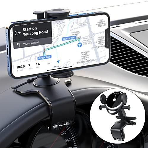 Porta Cellulare da Auto,360 Gradi di Rotazione Supporto Cellulare Auto,Universale Porta Cellulare Auto con Clip a Molla, Supporto Telefono Auto Compatibile con TUTTI I TELEFONI(NEW BLACK)