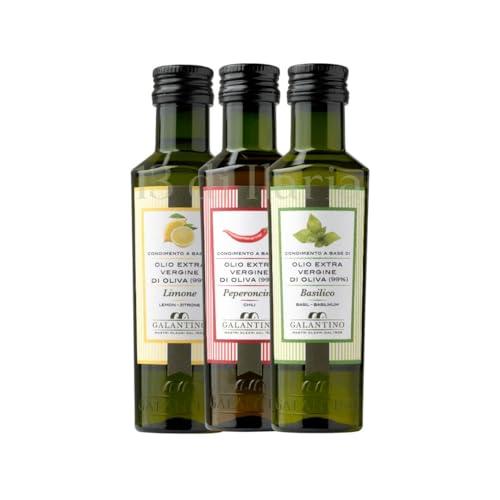 Olio Extravergine di Oliva Aromatizzato 3x100ml | Peperoncino, Basilico, Limone | 100% Italiano Pugliese | Estratto a Freddo | Condimento Gourmet | 13 di Ilaria