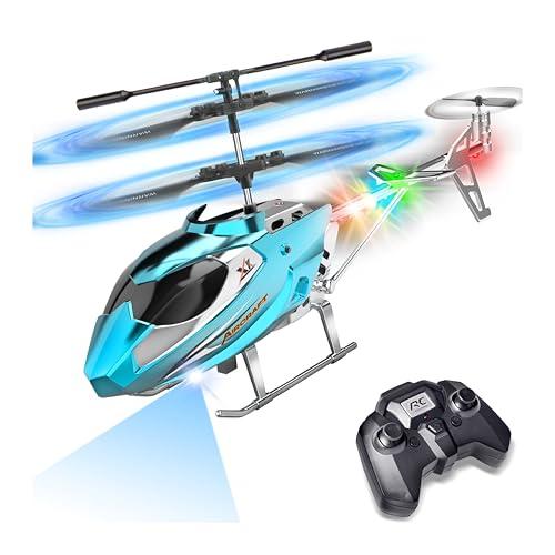 TERRAMUS Elicottero RC per ragazzi e adulti, 2.4G elicottero telecomandato con luce LED per bambini dai 12 anni in su, 3,5 canali, giroscopio, altezza fissa, avvio con un pulsante, regalo aereo RC