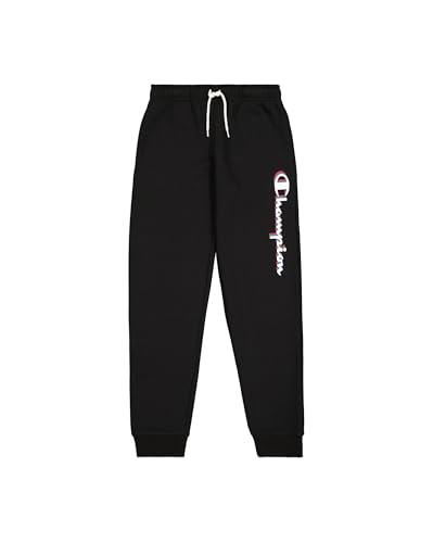 Champion Legacy Boy - Pantaloni della Tuta con Logo Grande, Nero, 7-8 Anni, Nero (Kk001), 7-8 Anni