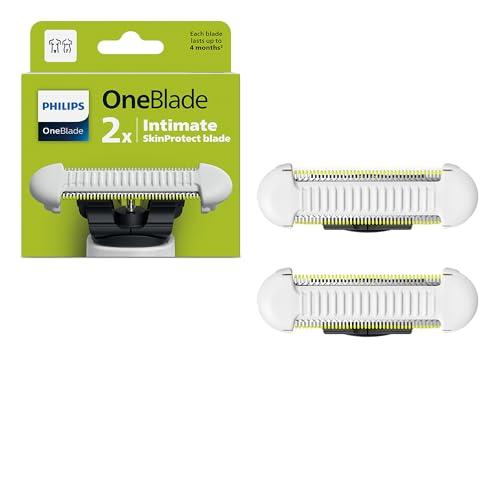 Philips OneBlade Intimate lame, compatibili con tutti i modelli OneBlade e OneBlade Pro, con SkinProtect per rasatura e rifinitura dell’area intima, 2 pezzi (modello QP229/50)