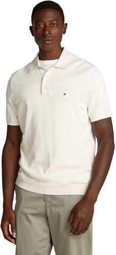 Tommy Hilfiger Uomo Maglietta Polo Maniche Corte Essential Cotton Knitted Grossa, Avorio (Ivory Petal), M