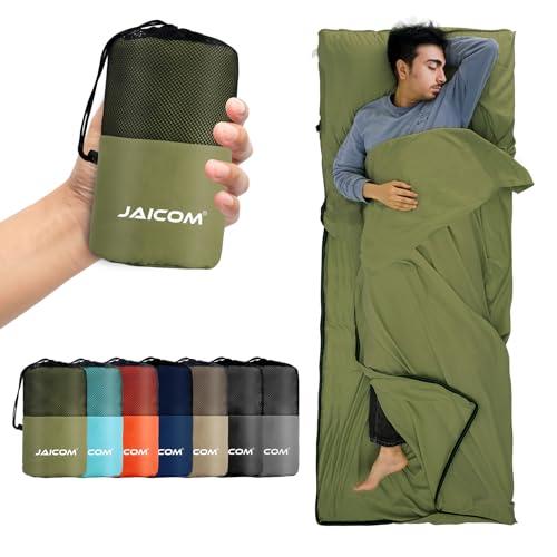 JAICOM Sacco Lenzuolo Sacco a Pelo, Sacco Lenzuolo da Viaggio Ultraleggero e Compatto, 220x90cm, Ideale per il campeggio, l'escursionismo, l'ostello e i viaggi di lavoro