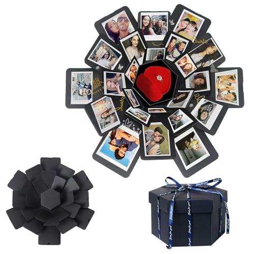 Anluomafuy Explosion Box Sorpresa, DIY Scatola Esplosione di Foto Fatte a Mano, Scatola Regalo, Scatole Regalo Rettangolare con Coperchio, per Anniversari, Matrimoni, Natale, Festa Della Mamma