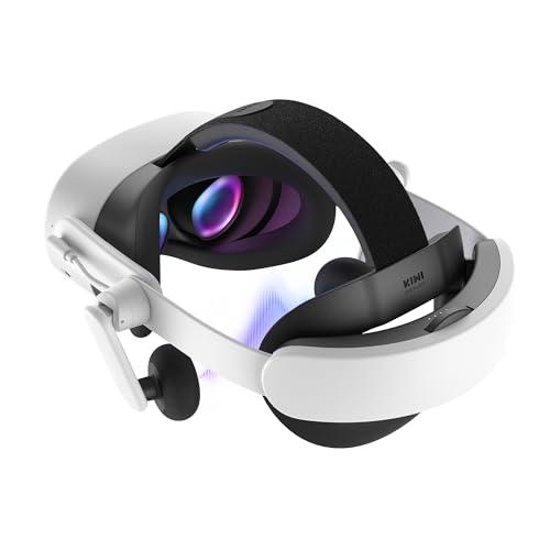 KIWI design Auricolare Cinturino per la Testa con Batteria per Quest 3/3S, K4 Duo Cuffie DualFast a Ricarica Rapida Accessori VR con Design Bilanciato e Suono Migliorato