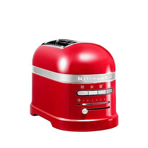 Kitchenaid tostapane - Artisan - Toaster 2 fette con scomparti extra-large e pinze autocentranti - Macchina per Toast con 7 Livelli di Doratura - Retro- Rosso imperiale