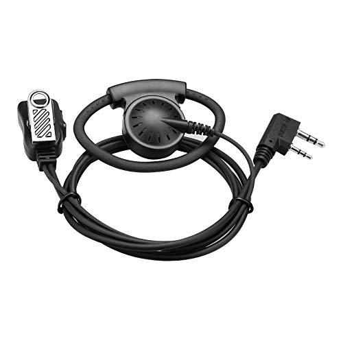 Retevis EEK012 Auricolare Regolabile a Tipo-D con Microfono PTT Compatibile con Kenwood Radio Bidirezionale BAOFENG UV5R 888S RT24 RT27 RT622 RT668 Walkie Talkie Headset Auricolare(1 Pz)