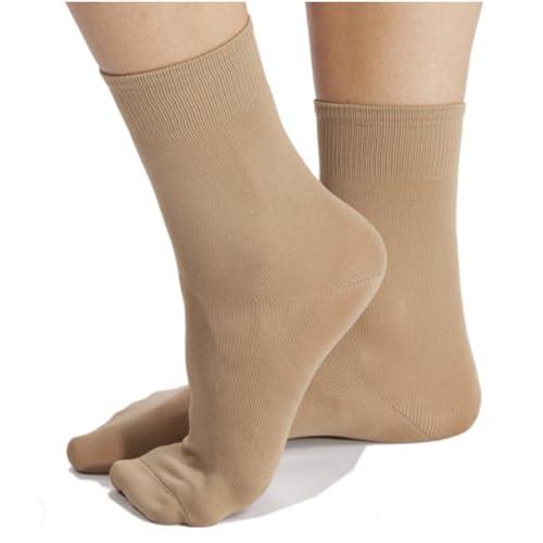 TuttoDanza - Calzino Danza Classica RAD in microfibra per saggi ballerine Ballo Moderno Contemporaneo - Made in Italy - colore nudo (S/33-38)
